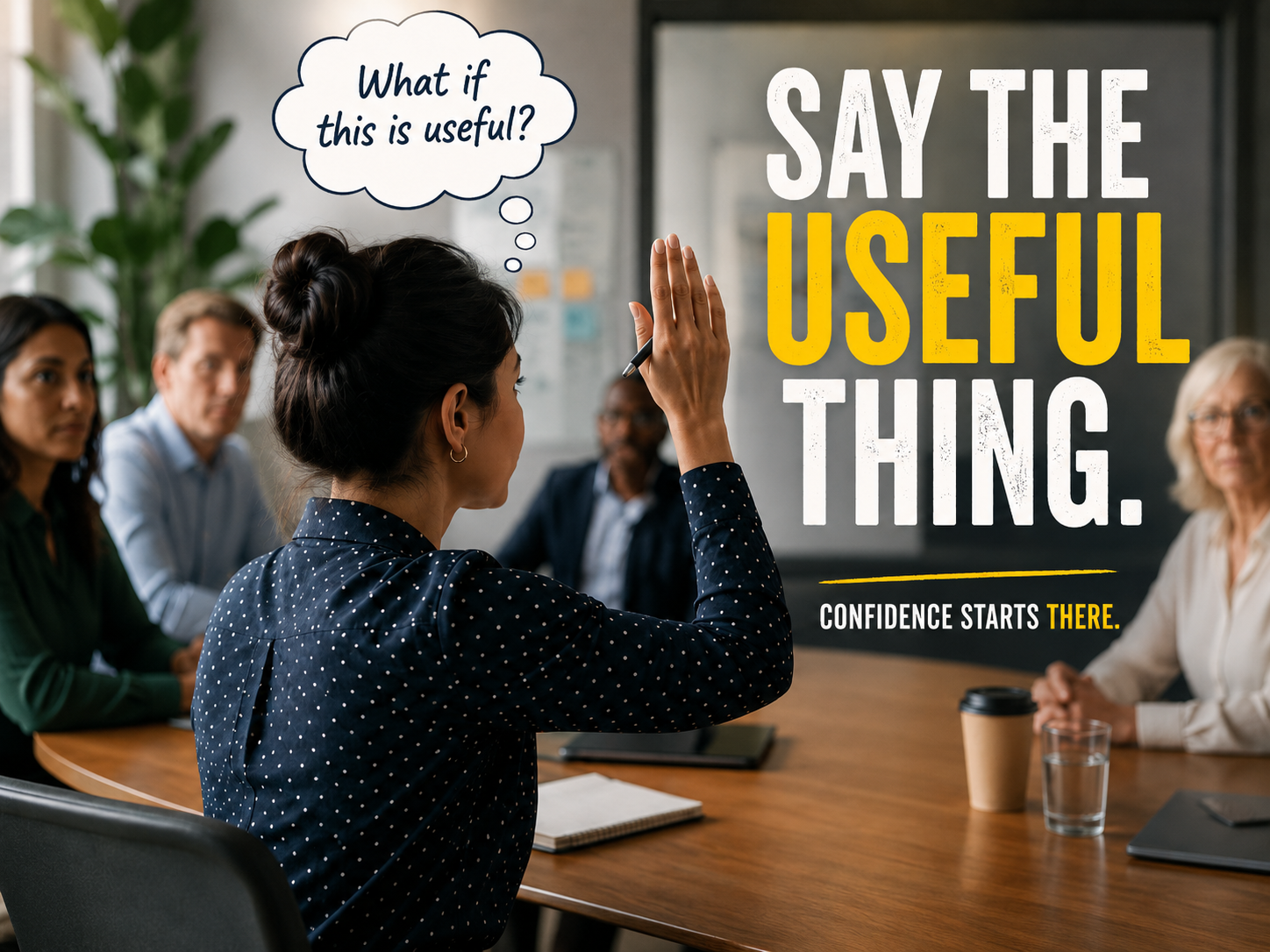 Person raising their hand in a meeting