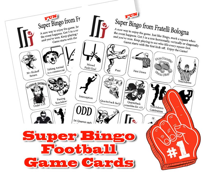 Super-Bingo-Cards for the big game